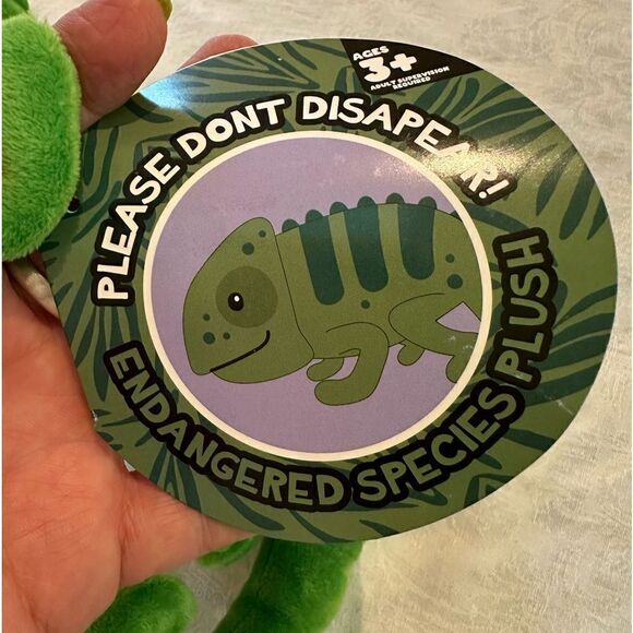 Endangered Species Plush Green Iguana 13" Don't Disappear Stuffed Animal Toy - Picture 6 of 8